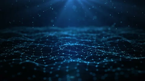 Blue abstract background digital line and dots connect, Technology network Video stock 217652067