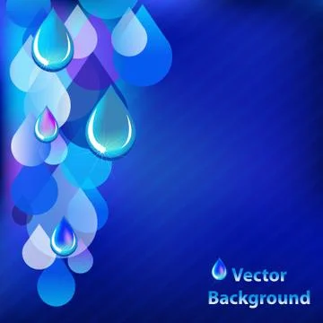 Blue abstract background with drops Stock Illustration