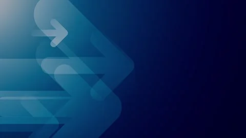 Blue abstract background featuring multiple layered right-pointing arrows wit 動画素材 313833070