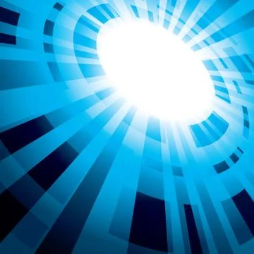 Blue abstract background with flash - vector Stock Illustration