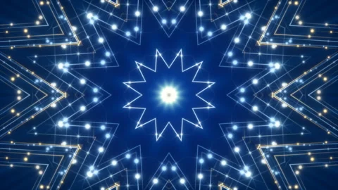 Blue abstract background, flashing light and motion particles, loop Stock Footage 90900771