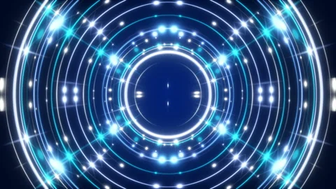Blue abstract background, flashing light and motion particles, loop Vidéo 90900886