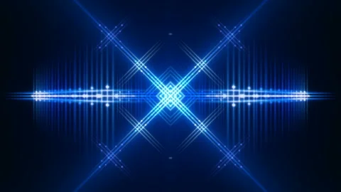 Blue abstract background, flashing light and motion shapes, loop Stock Footage 113736750