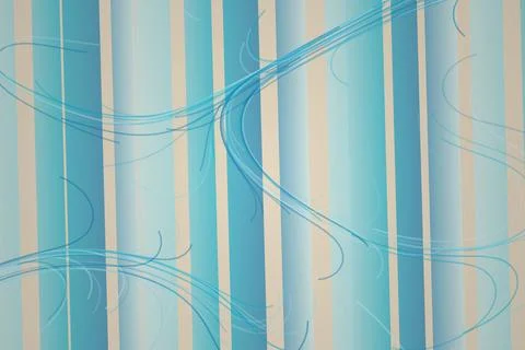 Blue abstract background with flowing lines and stripes Stock Illustration