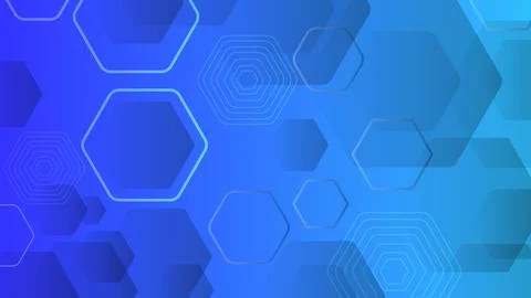 Blue Abstract Background with Geometric Hexagonal Shapes Ilustración de archivo