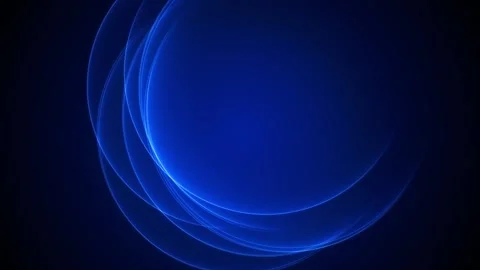 Blue abstract background glowing curved lines, circular arcs, gradient space, cl 스톡 동영상 340452321