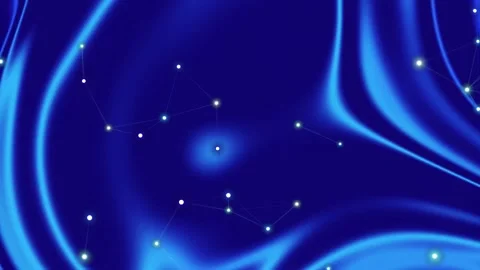 Blue abstract background with glowing dots and lines, abstract digital art Video stock 329358303