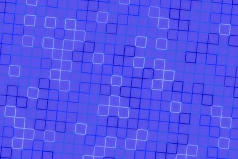 Blue abstract background with glowing square shapes and digital effect Stock Illustration