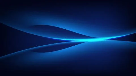 Blue abstract background with glowing waves of light and sleek curves on da.. Stock Illustration