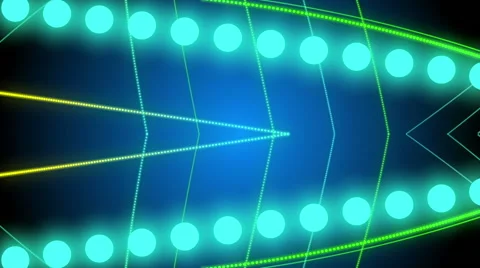 Blue abstract background, green particles, loop Stock Footage 52924712