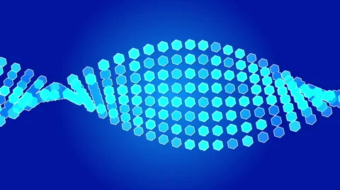 Blue abstract background, hexagon form, loop Stock Footage 56463353