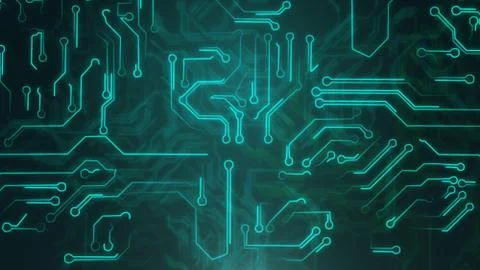 Blue abstract background with high tech circuit board Illustration