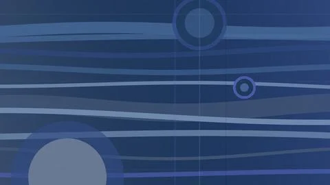 Blue abstract background with horizontal stripes and subtle circular UI ele.. 스톡 일러스트