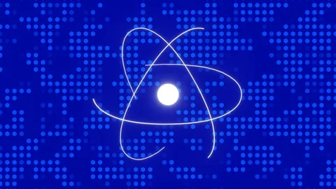 Blue abstract background, interaction of atoms, loop Stock Footage 79150652