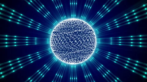 Blue  abstract background, kaleidoscope light and sphere, loop Stock Footage 49996345