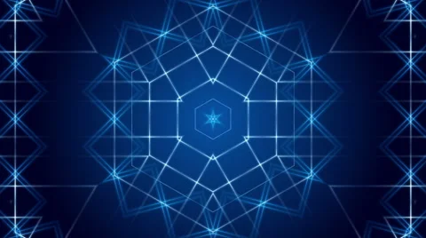 Blue abstract background, kaleidoscope light, loop Stock Footage 52201742