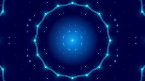 Blue abstract background, kaleidoscope light, loop Video stock 60397491