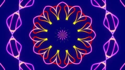 Blue abstract background, kaleidoscope light, loop Stock Footage 63044331