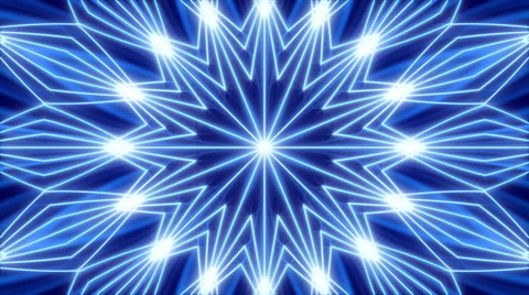 Blue abstract background, kaleidoscope light and particles, loop Stock Footage