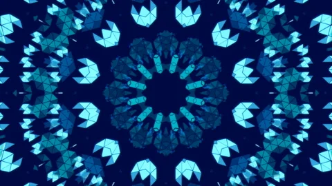 Blue abstract background, kaleidoscope, loop Stock Footage 142609551