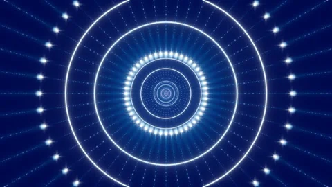 Blue abstract background, motion circles and particles, loop Stock Footage 120466360