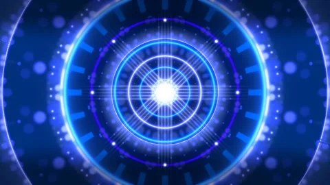 Blue abstract background, motion circles and particles, loop Stock Footage 126560747