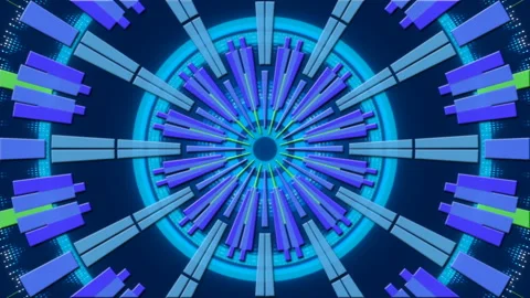 Blue abstract background, motion circles and shapes, loop Stock Footage 145670888