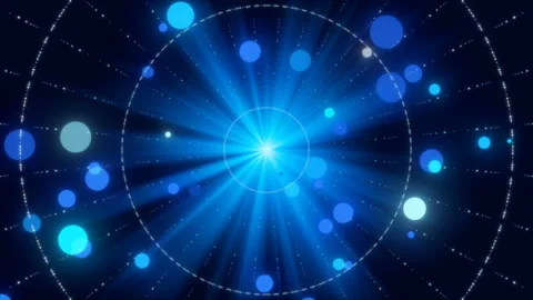 Blue abstract background, motion light and particles, loop Stock Footage 131669365