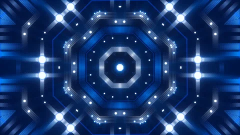 Blue abstract background, motion octagons and light, loop Stock Footage 126560456