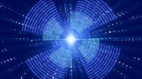 Blue abstract background, motion particles and flashing light, loop Stock Footage 114562058