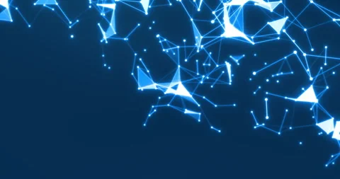 Blue abstract background with motion plexus of dots and lines, technology Video stock 332653913