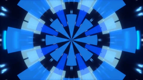 Blue abstract background,  motion shapes and particles and flashing light, loop Stock Footage 124864856