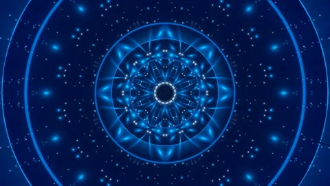 Blue abstract background, motion shapes and particles, loop Stock Footage 126560355