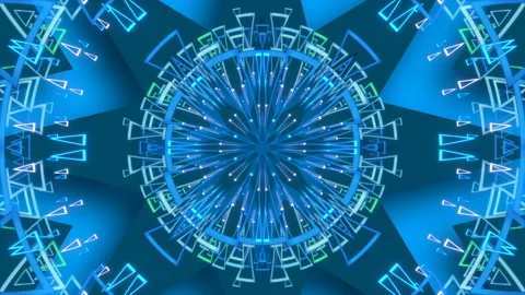 Blue abstract background, motion shapes, kaleidoscope, loop Stock Footage 155678046