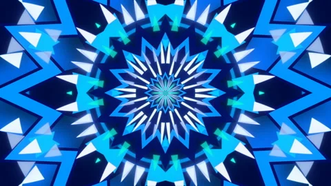 Blue abstract background, motion shapes, kaleidoscope, loop Vidéo 155678368