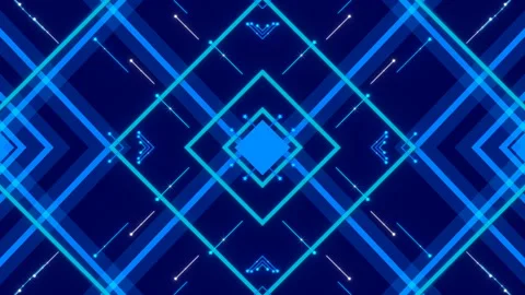 Blue abstract background, motion squares and lines, loop Stock Footage 129502118