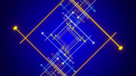 Blue abstract background, moving blue and gold line, loop Stock Footage 61313601