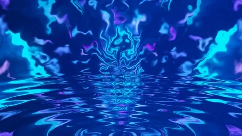 Blue abstract background, moving light and wave lines, loop Stock Footage 79350018