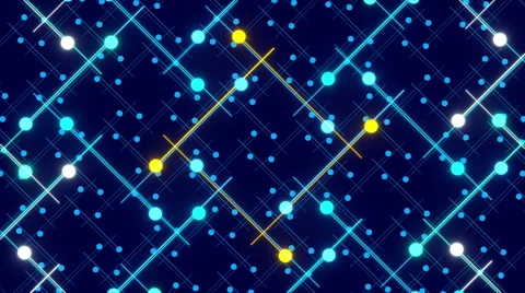 Blue abstract background, moving lines and shapes, loop Stock Footage