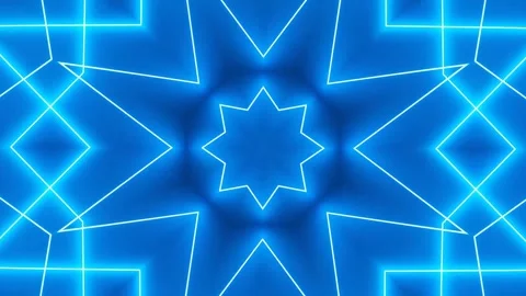 Blue Abstract Background, Moving Lines And Light, Neon Video Stock Footage 299138473