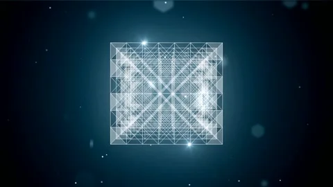 Blue abstract background with moving particles and shapes. Mockup. Stock Footage 203882926