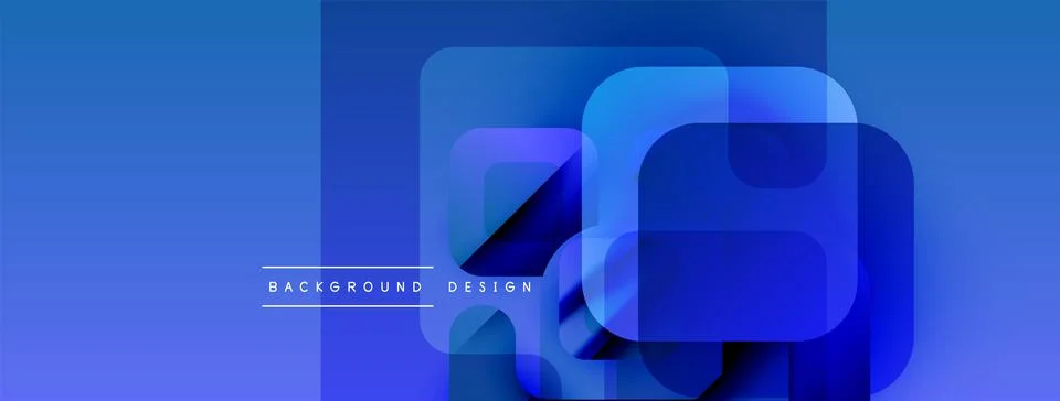 Blue abstract background. Overlapping squares create modern design. Gradient 스톡 일러스트