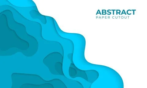 Blue abstract background with paper cut out concept Stock Illustration