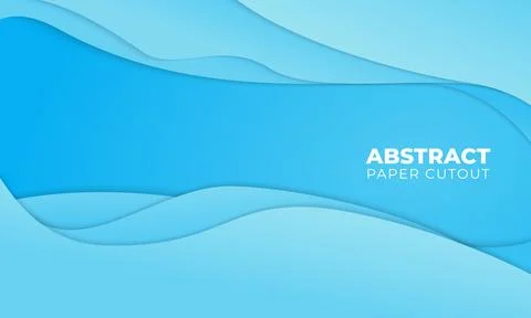 Blue abstract background with paper cut out concept Stock Illustration