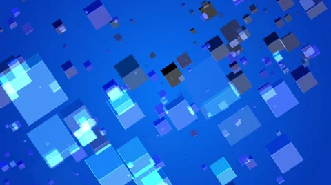 Blue abstract background, particles cubes, loop Stock Footage 54117381