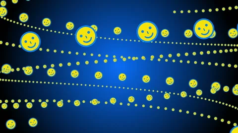 Blue abstract background, particles smiles, loop Stock Footage 53491550