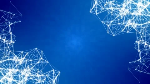 Blue abstract background with plexus and triangles for presentation Video stock 91224261