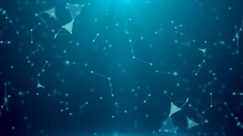 Blue abstract background with plexus and triangles Stock Illustration