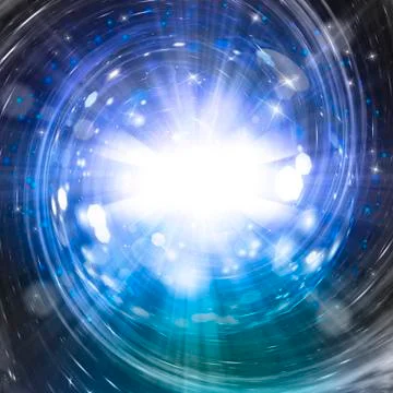 Blue abstract background with rays and stars Stock Illustration