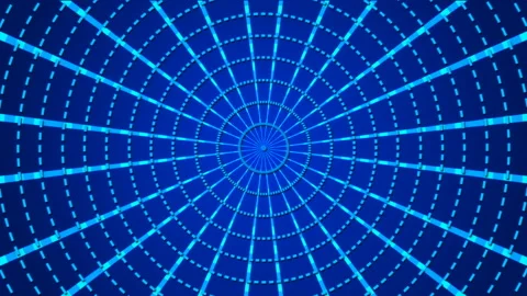 Blue abstract background, rotating particle and rays, loop Video stock 142610458